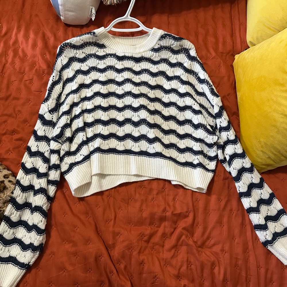 H&M Striped Navy and White Sweater